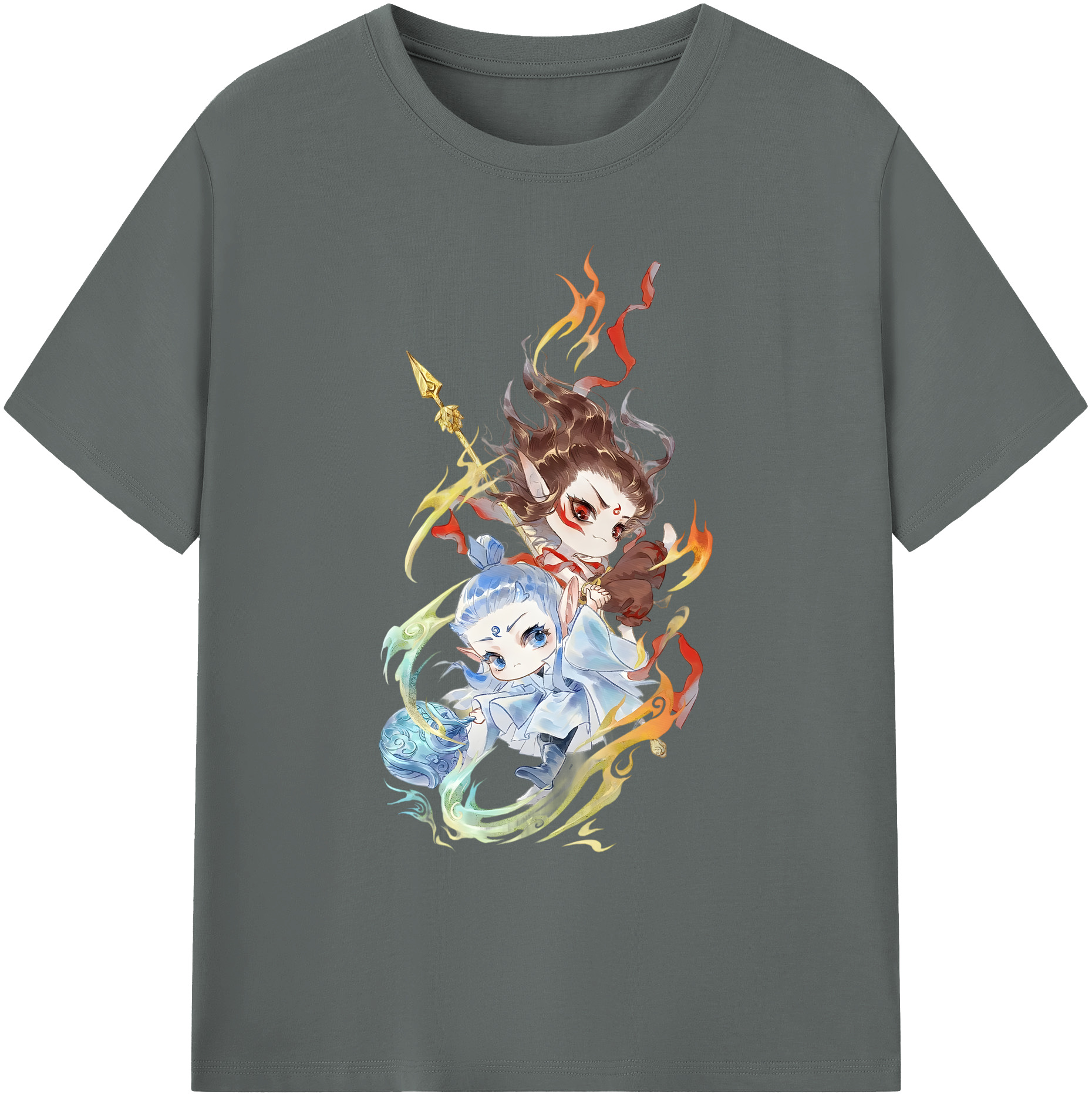 （画像用） Ne Zha 2 ナタ 魔童の大暴れ 綿100％ メンズ半袖Tシャツ｜肌触りやわらか＆通気性